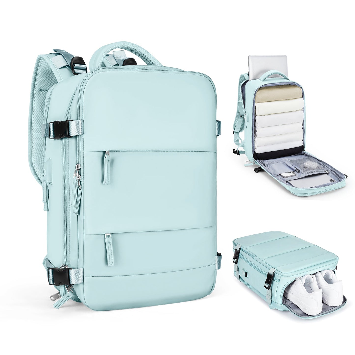 Spacious Smart Expanding Travel Backpack for Men Women
