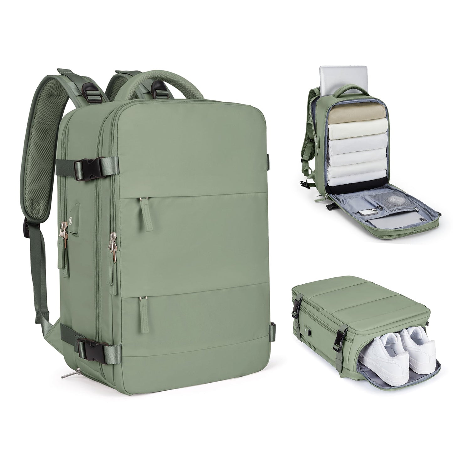 Spacious Smart Expanding Travel Backpack for Men Women