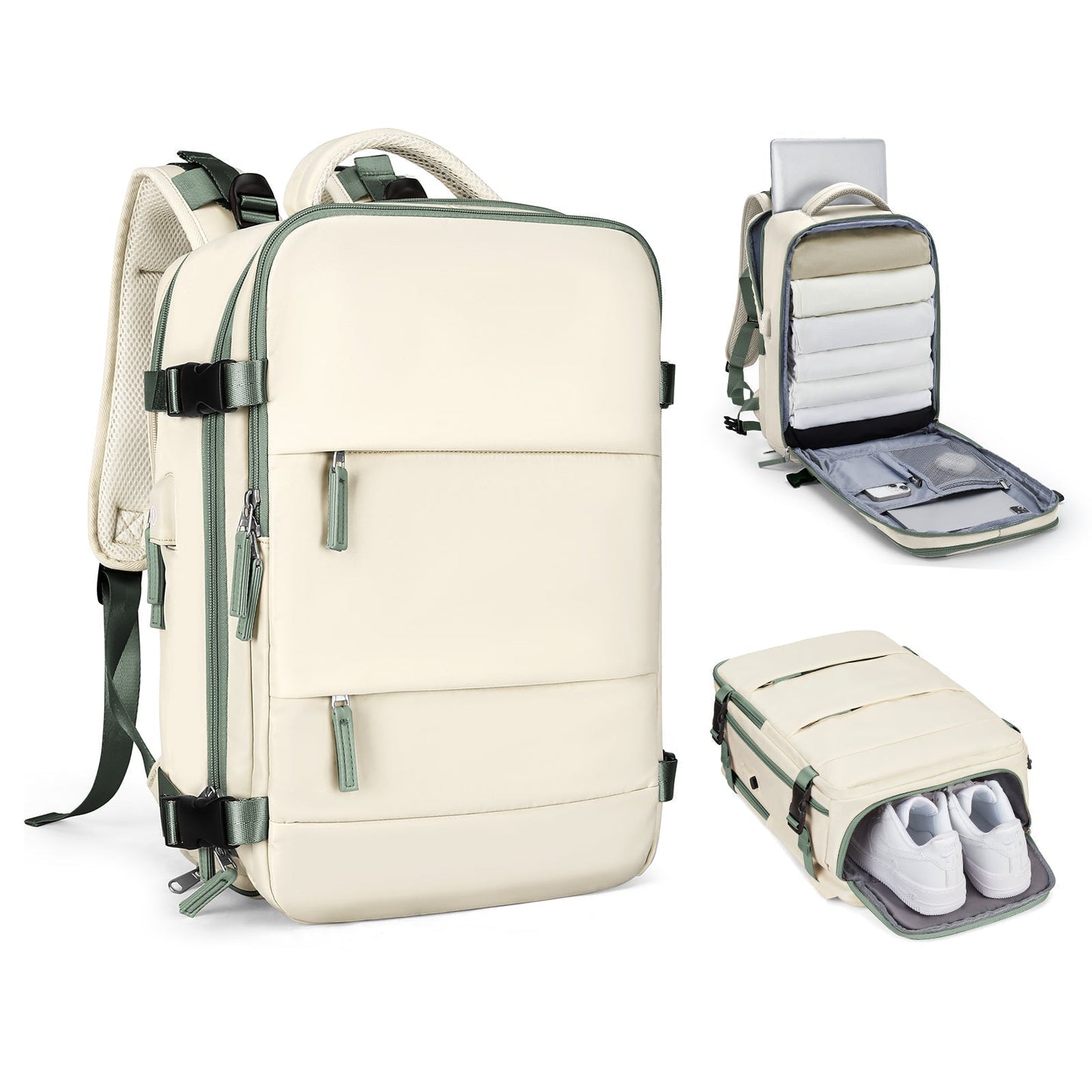 Spacious Smart Expanding Travel Backpack for Men Women