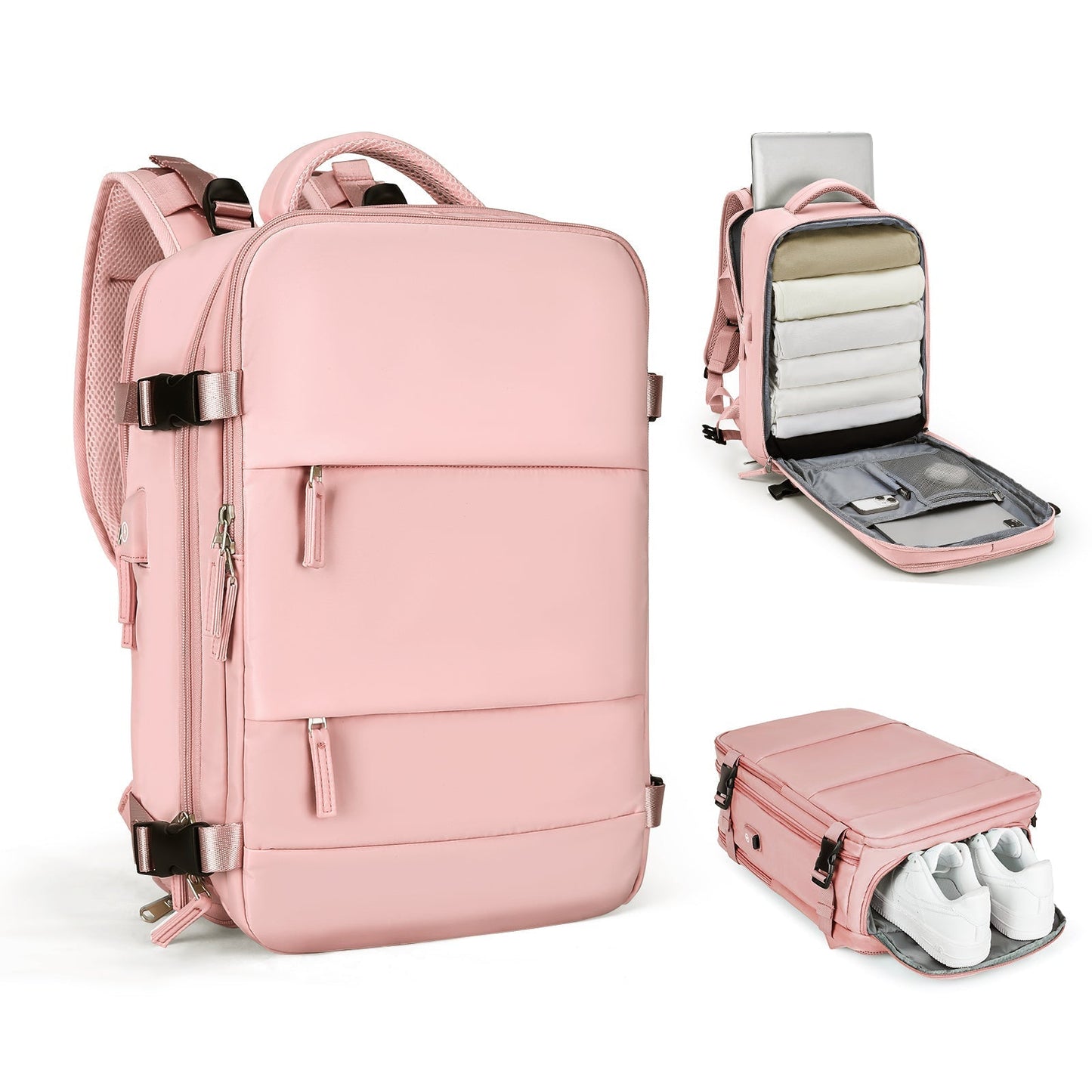 Spacious Smart Expanding Travel Backpack for Men Women
