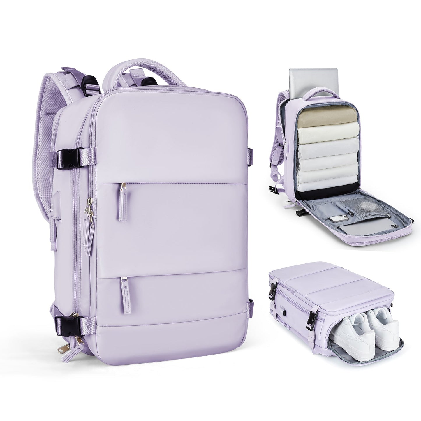 Spacious Smart Expanding Travel Backpack for Men Women
