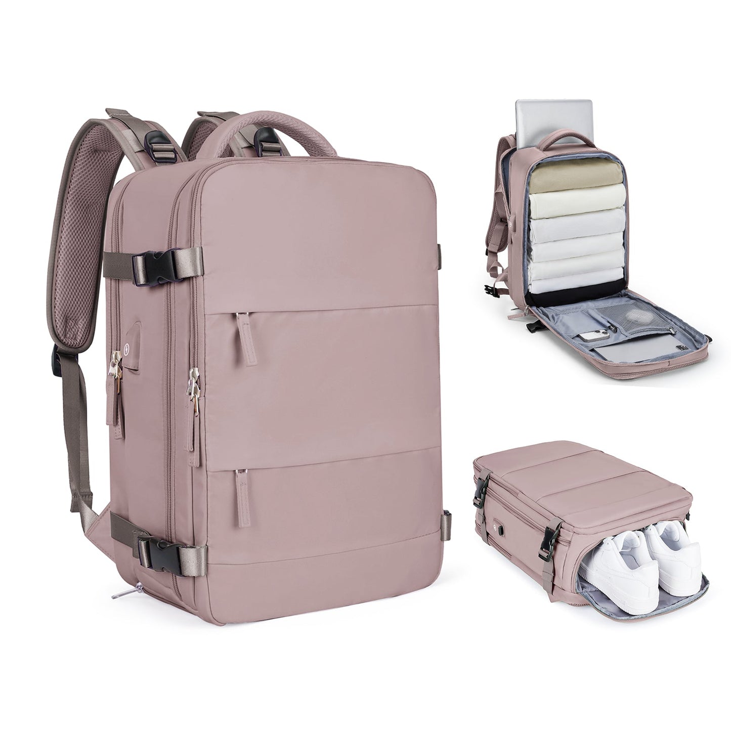 Spacious Smart Expanding Travel Backpack for Men Women