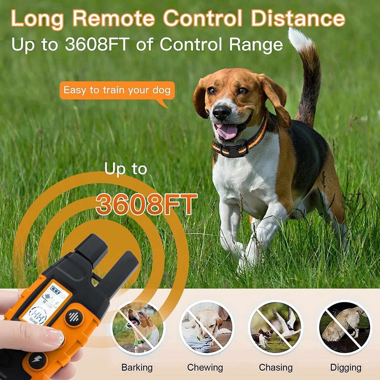 Waterproof Remote Control Dog Training Collar Outdoor
