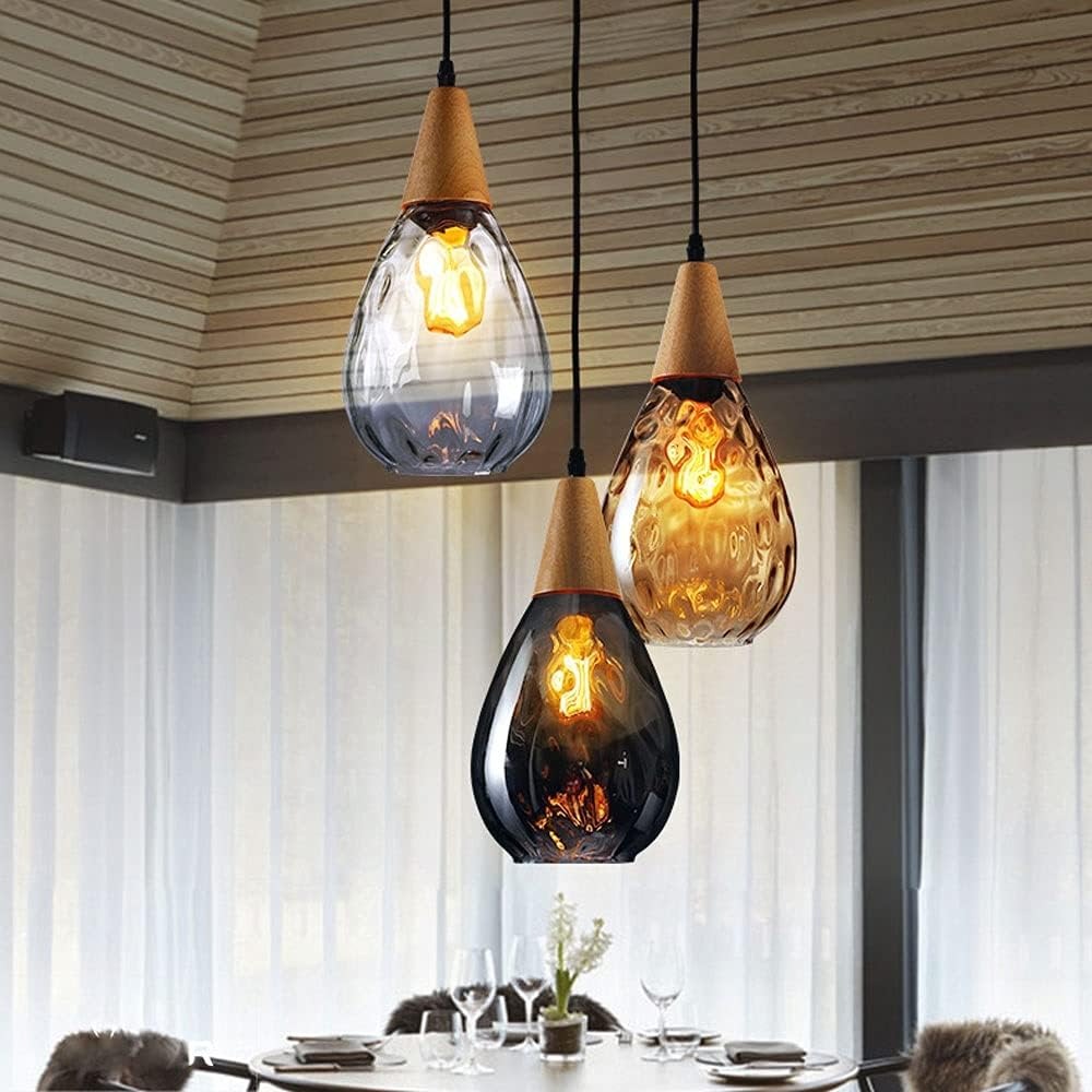 Classic Glass Drop Pendant Light Fixture - Lusomart