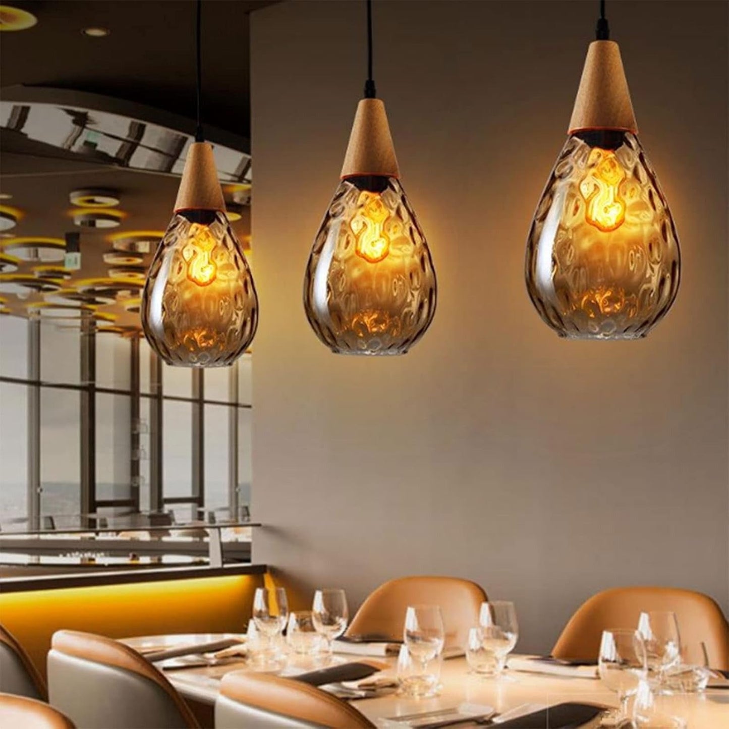 Classic Glass Drop Pendant Light Fixture
