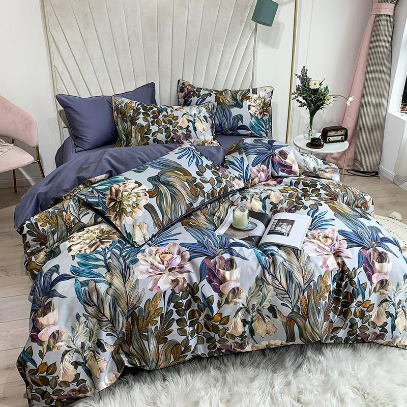 Luxurious Navy Blue Cotton Bedding Duvet Cover Set - Lusomart