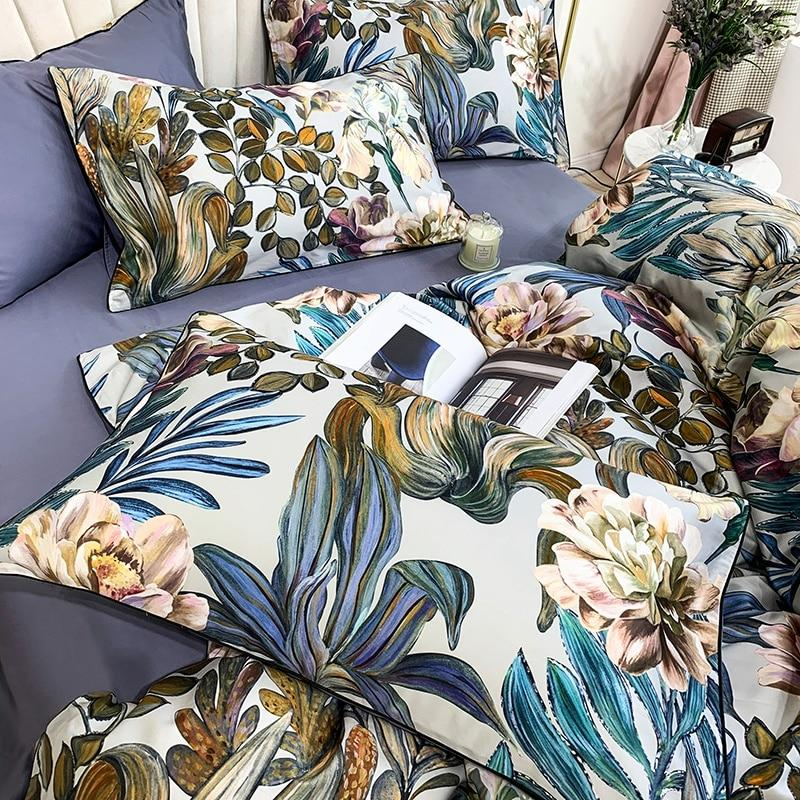 Luxurious Navy Blue Cotton Bedding Duvet Cover Set
