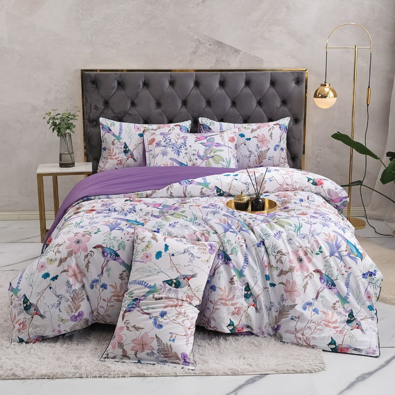 Luxurious Soft White Patterned Cotton Bedding Set