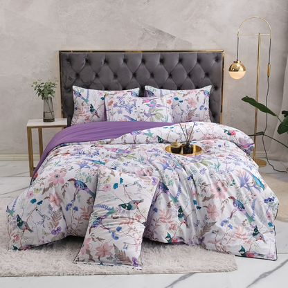 Luxurious Soft White Patterned Cotton Bedding Set