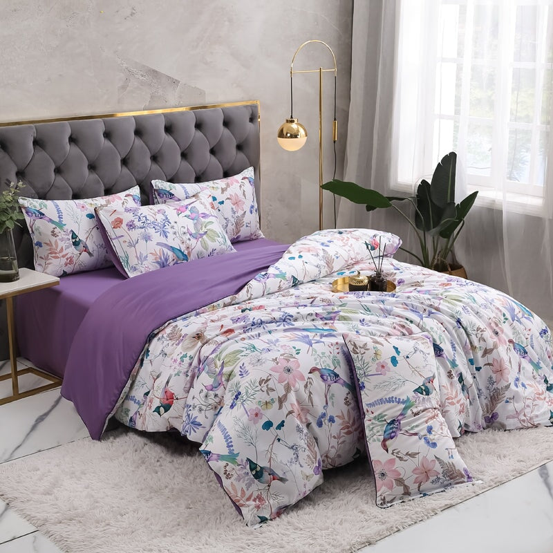 Luxurious Soft White Patterned Cotton Bedding Set