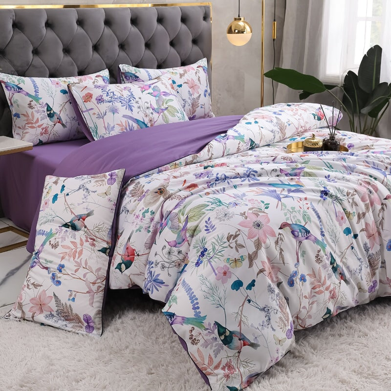 Luxurious Soft White Patterned Cotton Bedding Set