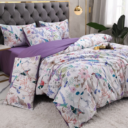 Luxurious Soft White Patterned Cotton Bedding Set