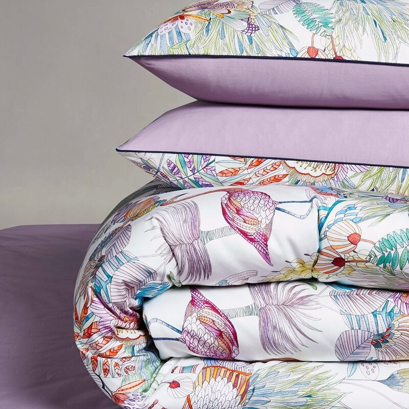 Luxurious Soft White Patterned Cotton Bedding Set