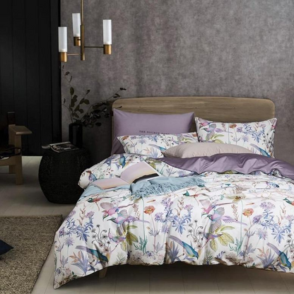 Luxurious Soft White Patterned Cotton Bedding Set