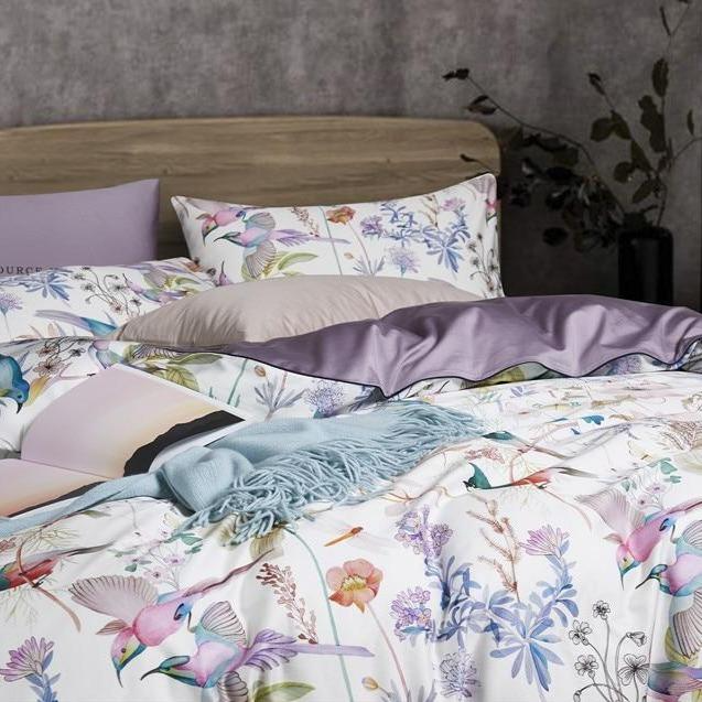 Luxurious Soft White Patterned Cotton Bedding Set - Lusomart