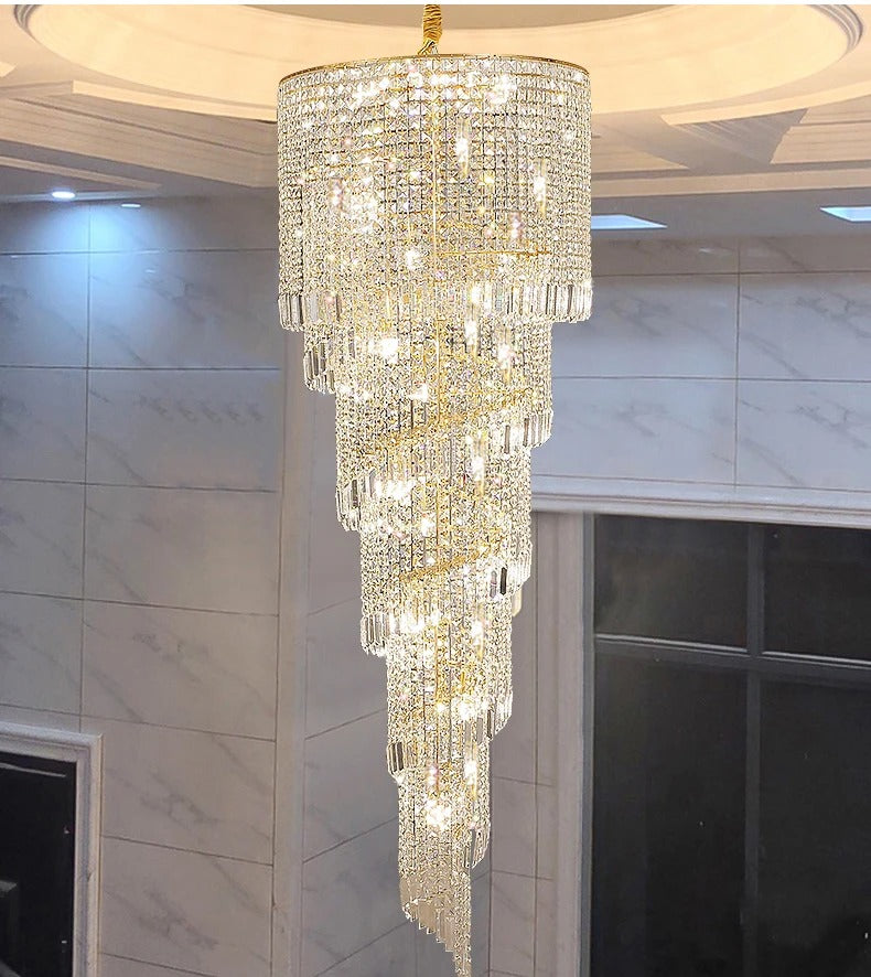 Elegant Stairway Crystal Chandelier