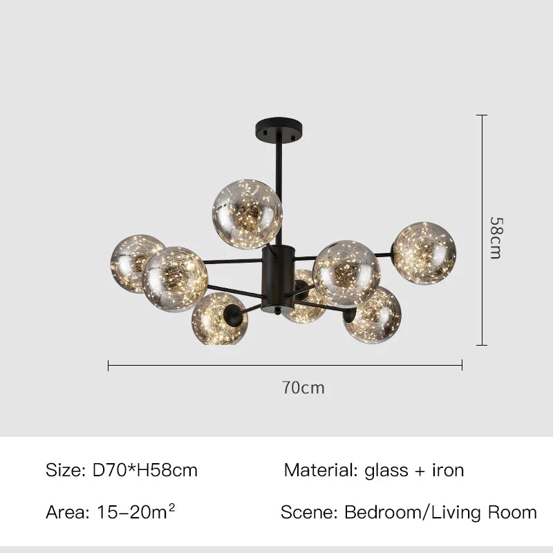 Luxury Glass Pendant Chandelier Light Fixture