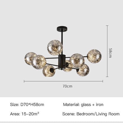 Luxury Glass Pendant Chandelier Light Fixture