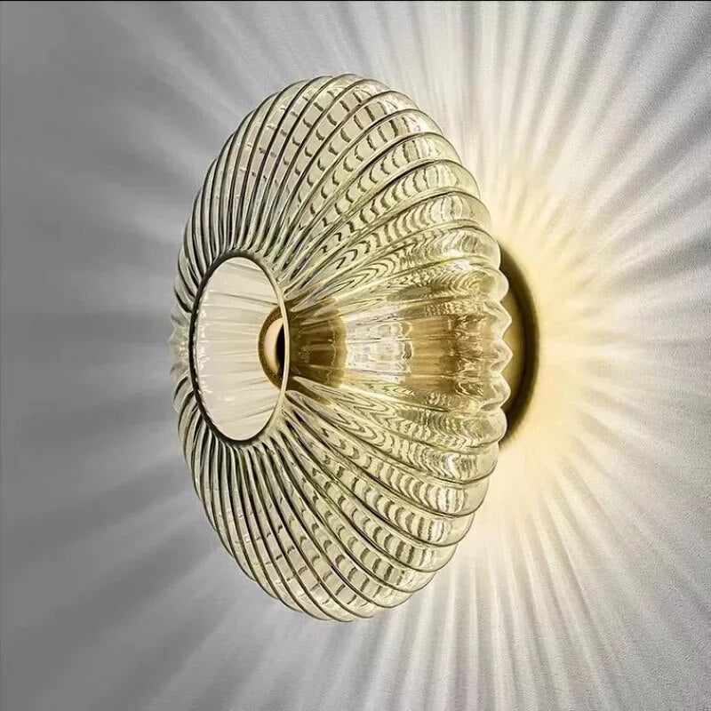 Soft Glow Ripple Glass Wall Light