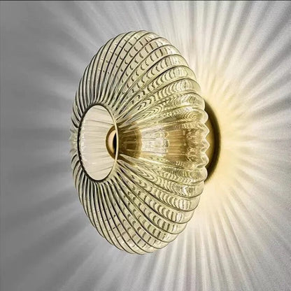 Soft Glow Ripple Glass Wall Light