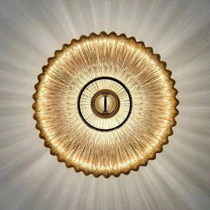 Soft Glow Ripple Glass Wall Light