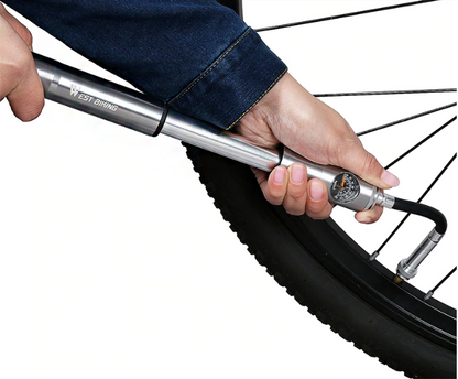 Compact Portable Bike Pump with Hidden Hose Mount
