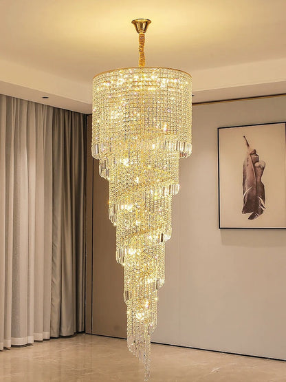 Elegant Stairway Crystal Chandelier