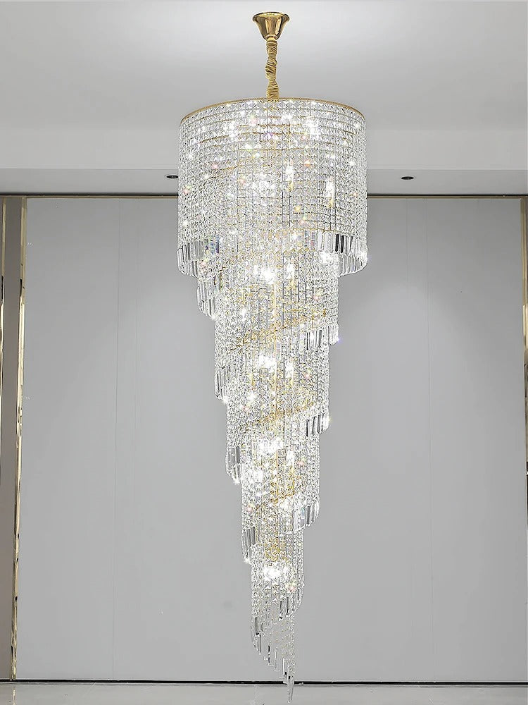 Elegant Stairway Crystal Chandelier