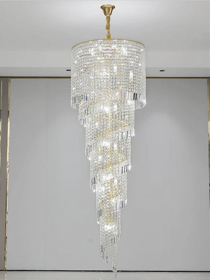 Elegant Stairway Crystal Chandelier