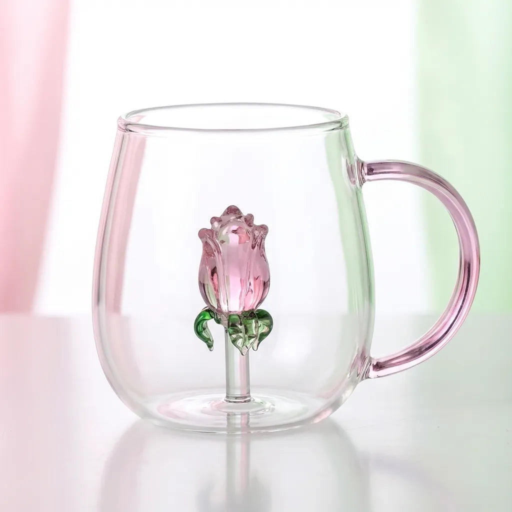 Delicate Floral Clear Tea Pot