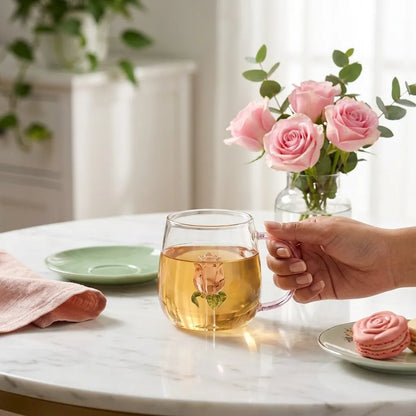 Delicate Floral Clear Tea Pot
