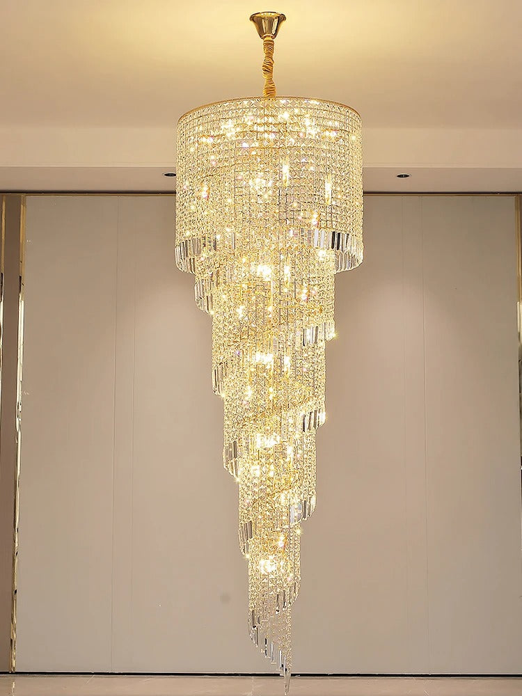 Elegant Stairway Crystal Chandelier