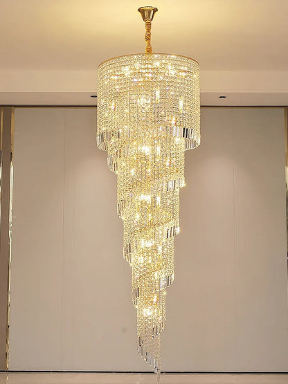 Elegant Stairway Crystal Chandelier