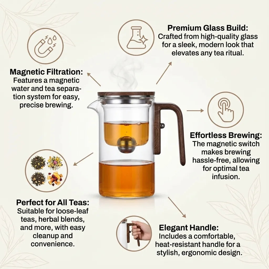 Easy Clean Magnetic Tea Infuser Pot