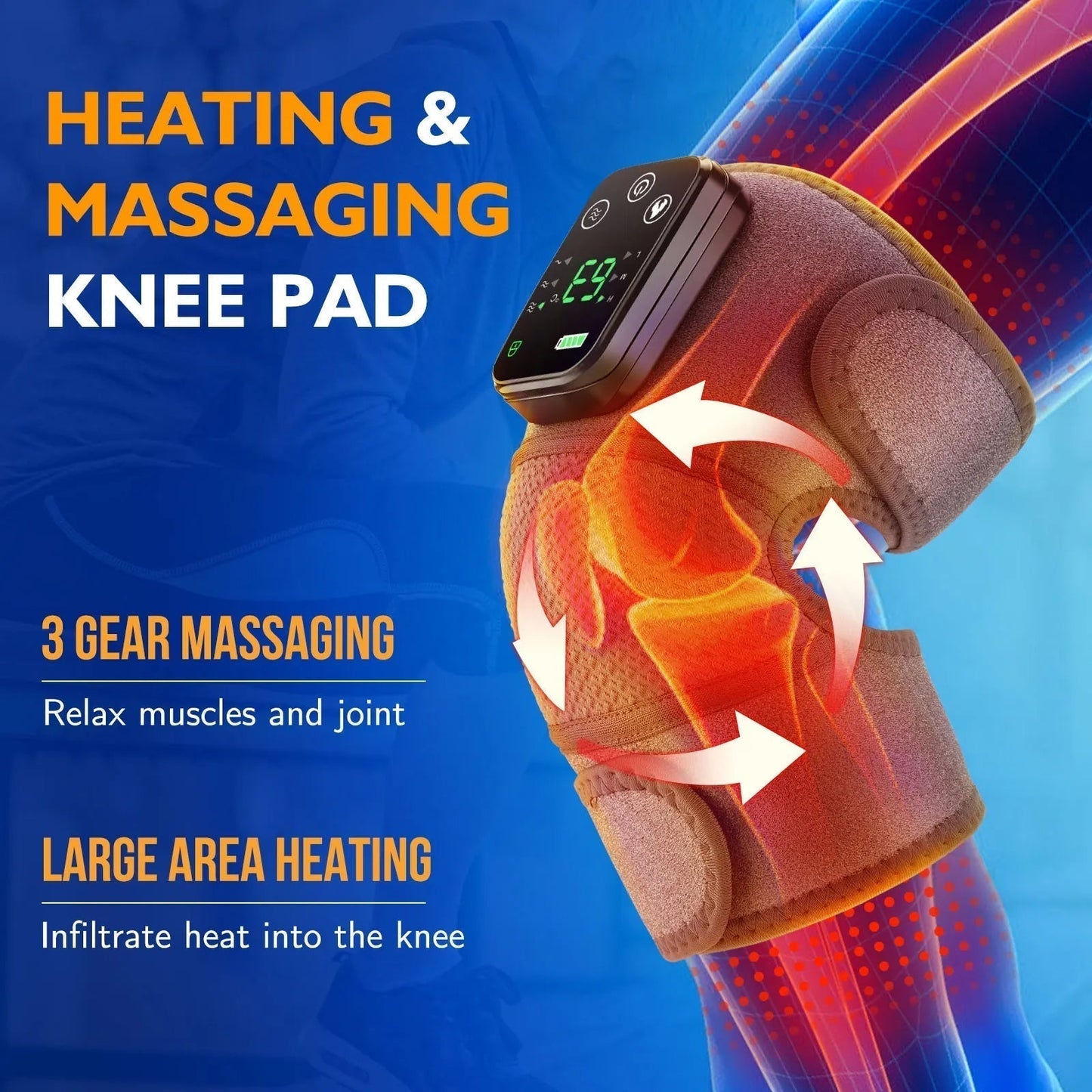 Therapeutic Heated Vibration Knee and Shoulder Support Wrap