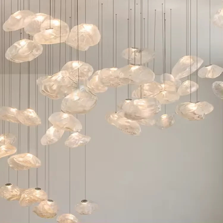 Elegant Glass Drop Chandelier With Metal Frame