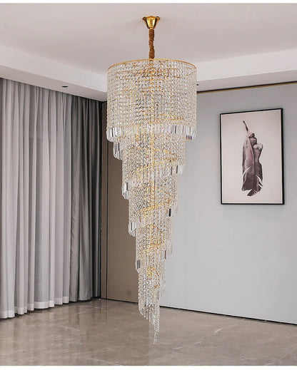Elegant Stairway Crystal Chandelier