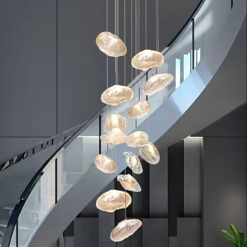 Elegant Glass Drop Chandelier With Metal Frame