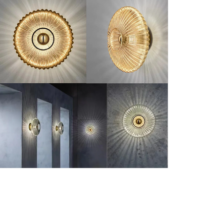 Soft Glow Ripple Glass Wall Light