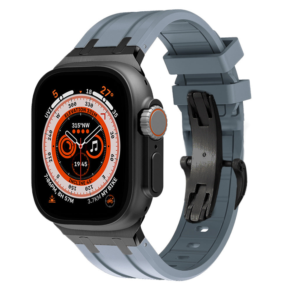 Durable Silicone Strap for Apple Watch with Metal Adapter
