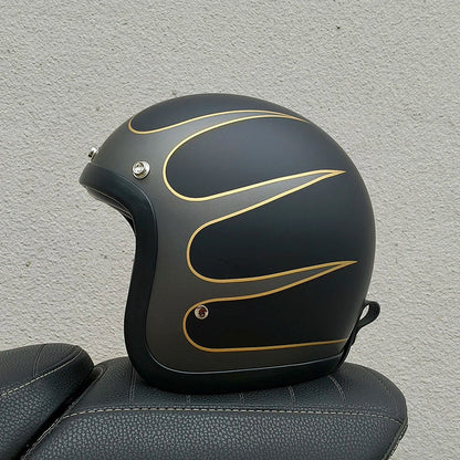 Classic Vintage Motorcycle Helmet DOT ECE Certified