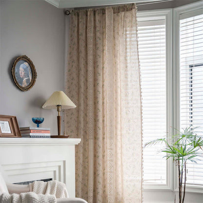 Colorful Plaid Patchwork Cotton Curtain with Tassels