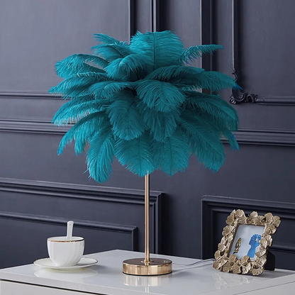 Luxury Gold Feather Desk Lamp Soft Lighting