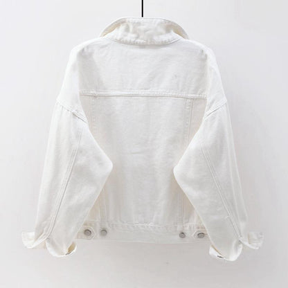 Classic Women's Denim Jacket Button Front Casual Wear