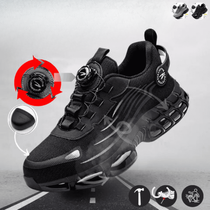 Durable Safety Steel-Toe Work Boots with Adjustable Strap