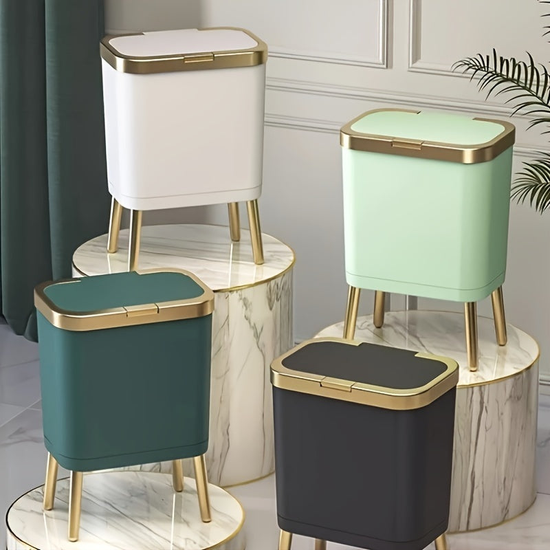 Large 15L Slim Kitchen Trash Can with Non Slip Base