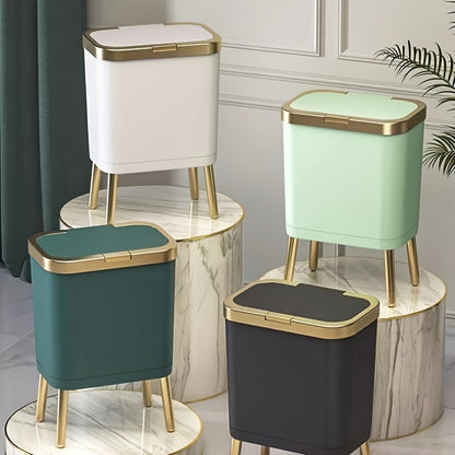 Large 15L Slim Kitchen Trash Can with Non Slip Base