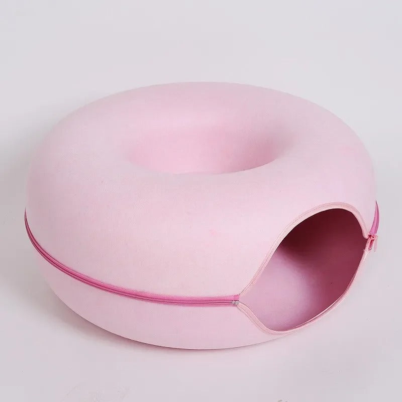 Soft Kitty Play Tunnel Bed for Hiding and Fun
