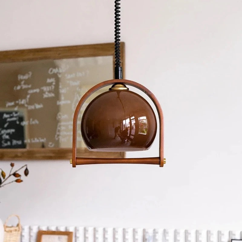 Rustic Wood Pendant Dining Lamp