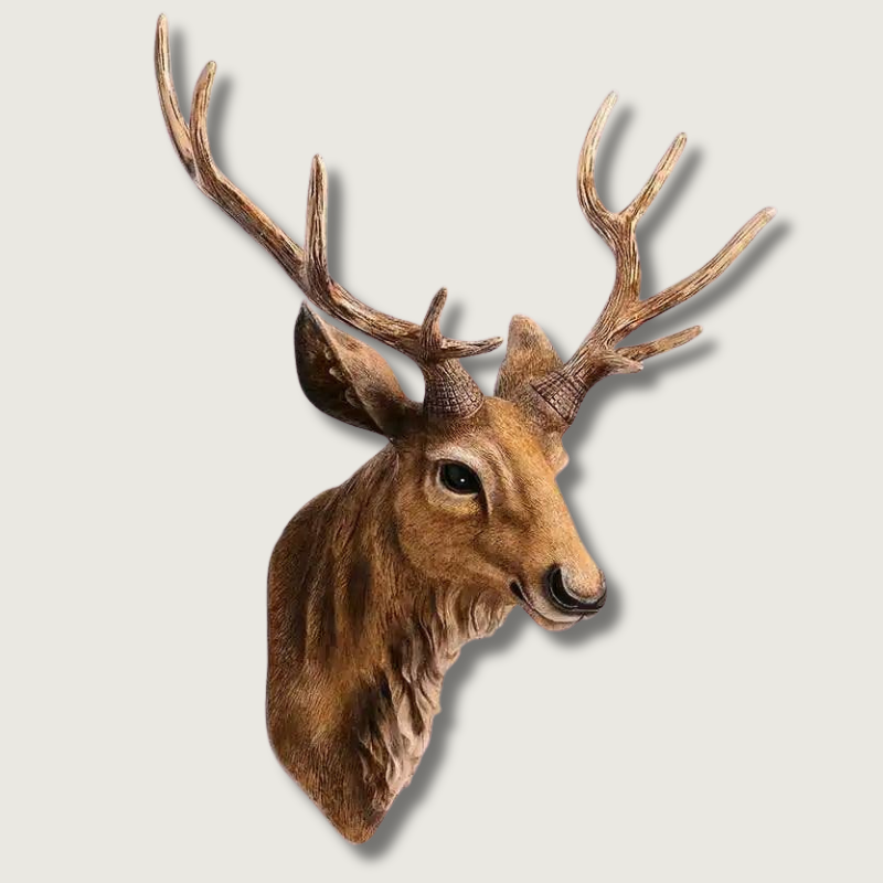 Rural Wooden Faux Deer Skull Wall Decoration For Home - Lusomart